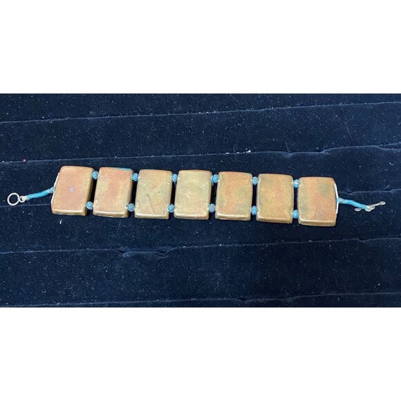 Vintage Turquoise Blue Mosaic Bracelet - Picture 3 of 7